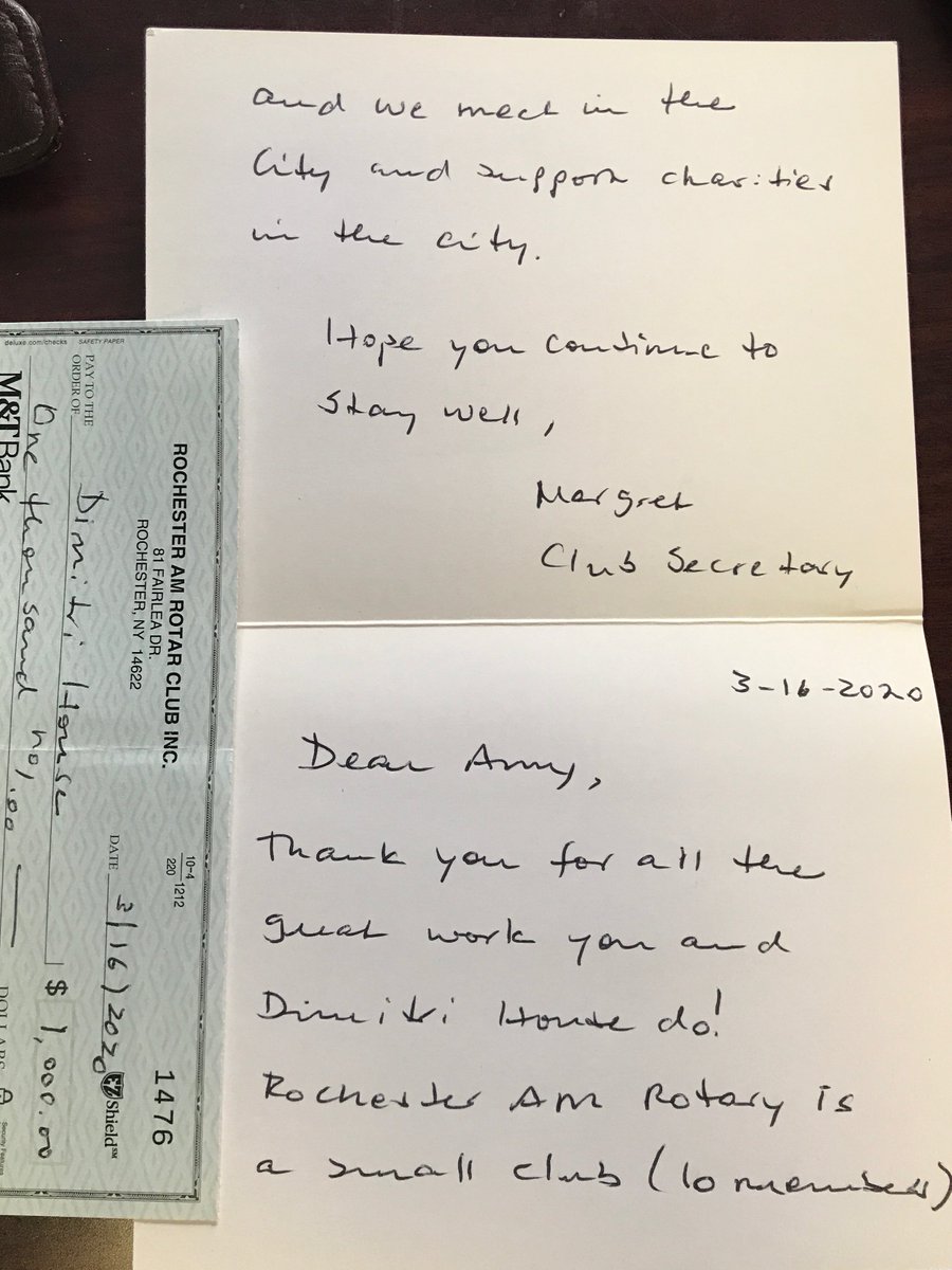 The world is good, people are kind and we are best when we support each other. This group is tiny, they focus on helping local charities in their own little ways. Today they brought me to tears. Continue to be patient, kind, thoughtful and generous my friends. <a href="/RochesterRotary/">Rochester Rotary, NY</a>