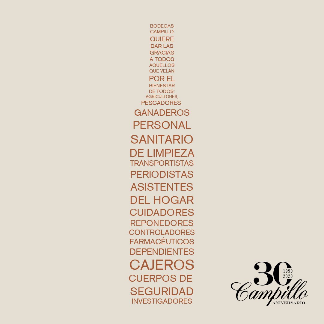 Desde Bodegas Campillo queremos mostrar todo nuestro agradecimiento a quienes en momentos tan complicados no dejan de velar por nosotros: ¡Gracias!