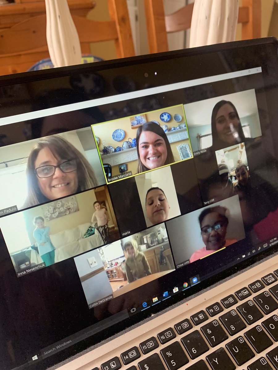 special live video chat via Zoom with my students today! It was amazing to go live and check in on their academic practice at home and their personal health and wellness!The smiles on their faces to see 3 of their teachers and their classmates was priceless! #gcpride #nas1920