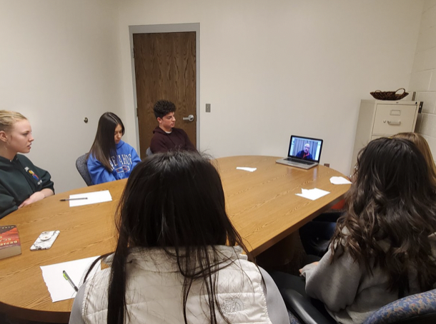 I was able to skype into a class and talk with kids about BENEATH A SCARLET SKY. It was such a great experience. Photo Credit: <a href="/SoVincentNM/">S. Vinc</a>