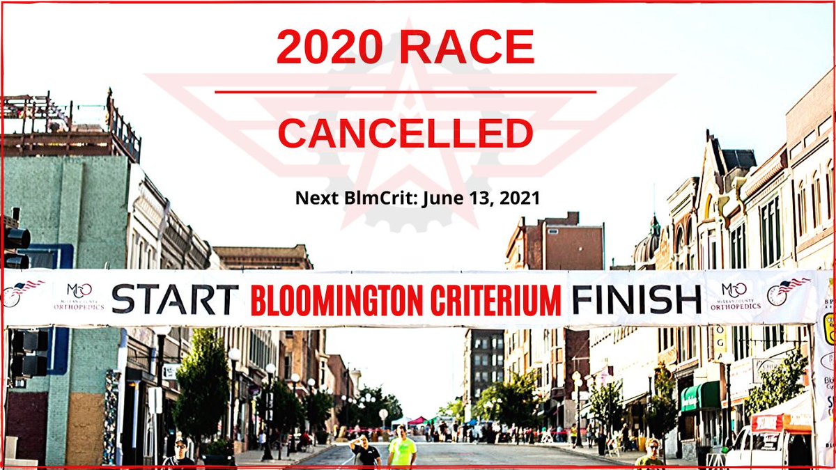 blmcrit's tweet image. The 2020 Bloomington Criterium has been canceled due to Coronavirus concerns. The 2021 #BlmCrit is scheduled for Sunday, June 13. More information will be posted at a later date. Thank you!