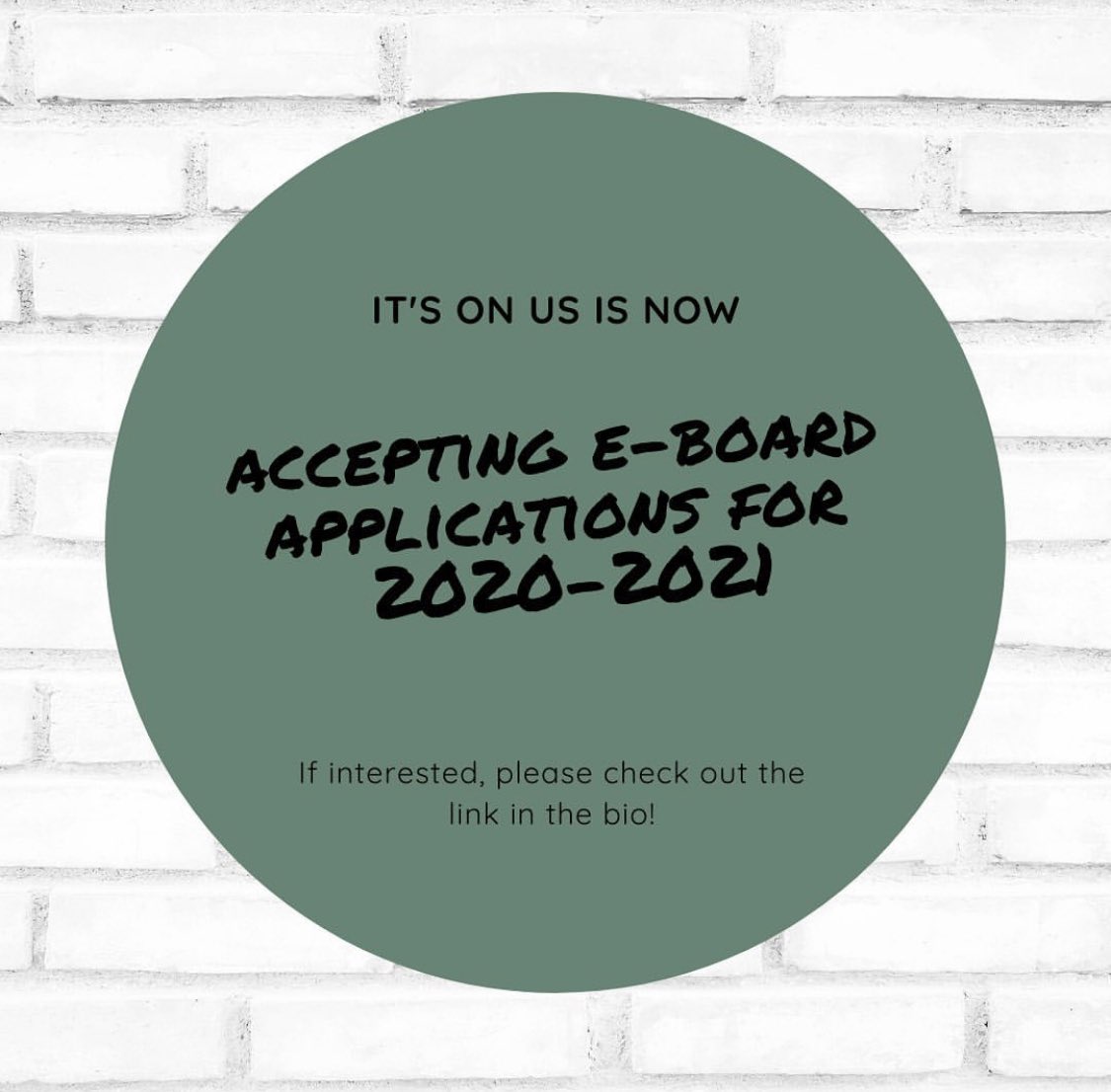 We are still accepting applications for eboard for the 2020-2021 school year! ALL POSITIONS ARE AVAILABLE ! Applications will be closing this Friday, March 20th!!