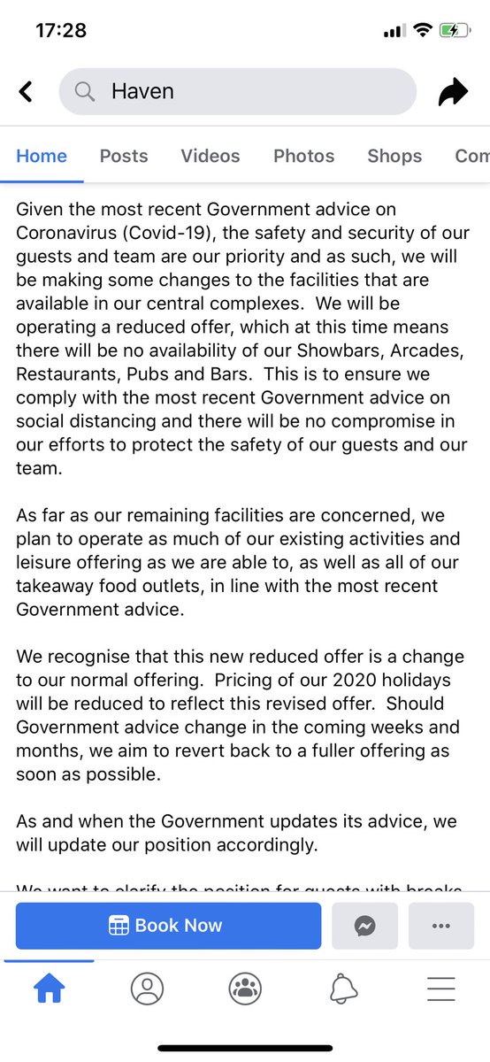 jane_foley1's tweet photo. @BorisJohnson  so you have finally closed schools but now you need to sort out Companies like @haven. School holidays are coming up and people just want to cancel so they don’t have to mix. However Haven have other ideas currently. https://t.co/TuAxGoIDU0