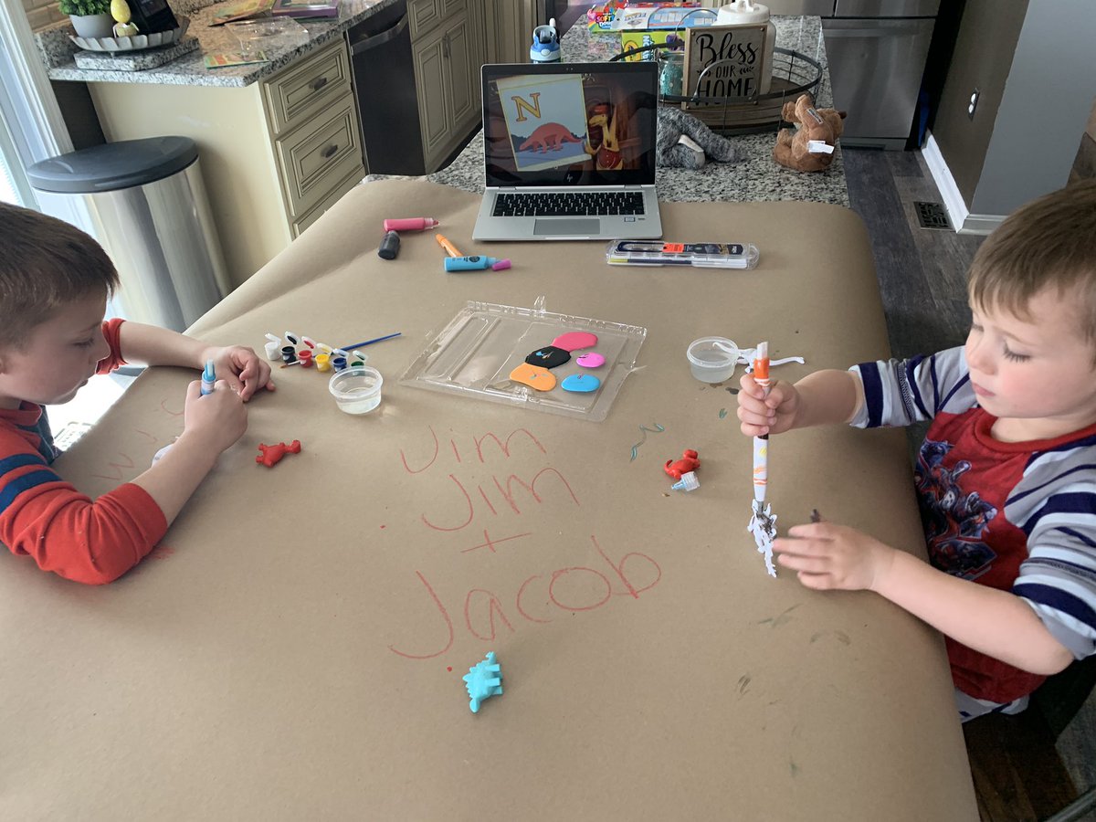 Nicky_Fields_'s tweet photo. Remote Learning Activity Day 3: DINO DAY! 🦖🦕. #FieldsFabFirsties watch my video and listen to the non-fiction story about dinosaurs. Get your ✏️ and 📝. Answer the question at the end.  Link: https://t.co/F4FYW9x5EI https://t.co/dc3hdeYsUl