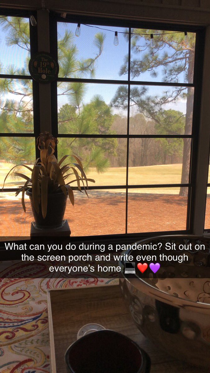 writer_lex's tweet photo. #writingcommunity #writers I’m sitting on my screen porch, planning out my novels ending. Where is everyone else writing today? It’s beautiful out today, but I’m continuing to isolate 😓 #fellowwriters #writerslife #isolationlife #writing #itsalmostdone #novelwriting https://t.co/8Jr5kr408L