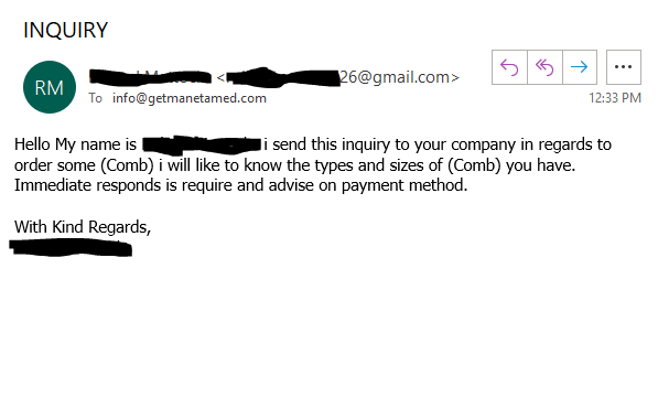 Why yes, thank you for INQUIRY! We do sell (Comb)! 

(Comb) comes in one size. Pay for it at bit.ly/getmanetamed

Consider this our 'immediate responds'.

Kind Regards,
Manetame Comb