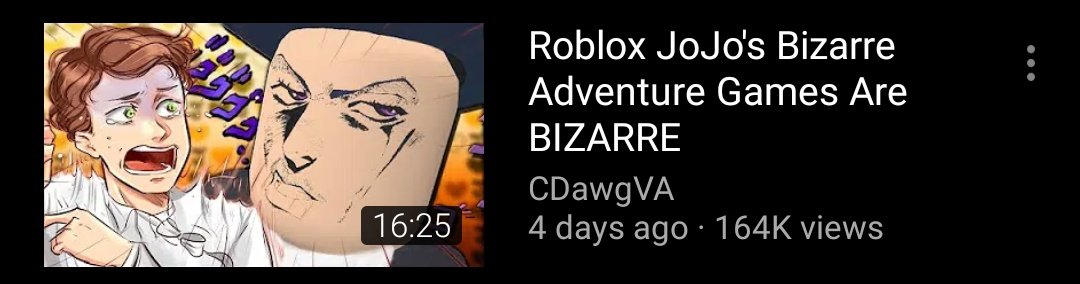 Nux On Twitter Anime Videos Are Dead Across Youtube Not Just My Own Explain Yourself Teamyoutube Ytcreators You Owe Us Pls Rt To Get Their Attention Https T Co Poetnixzhx - jojo s bizarre roblox adventure 2 youtube