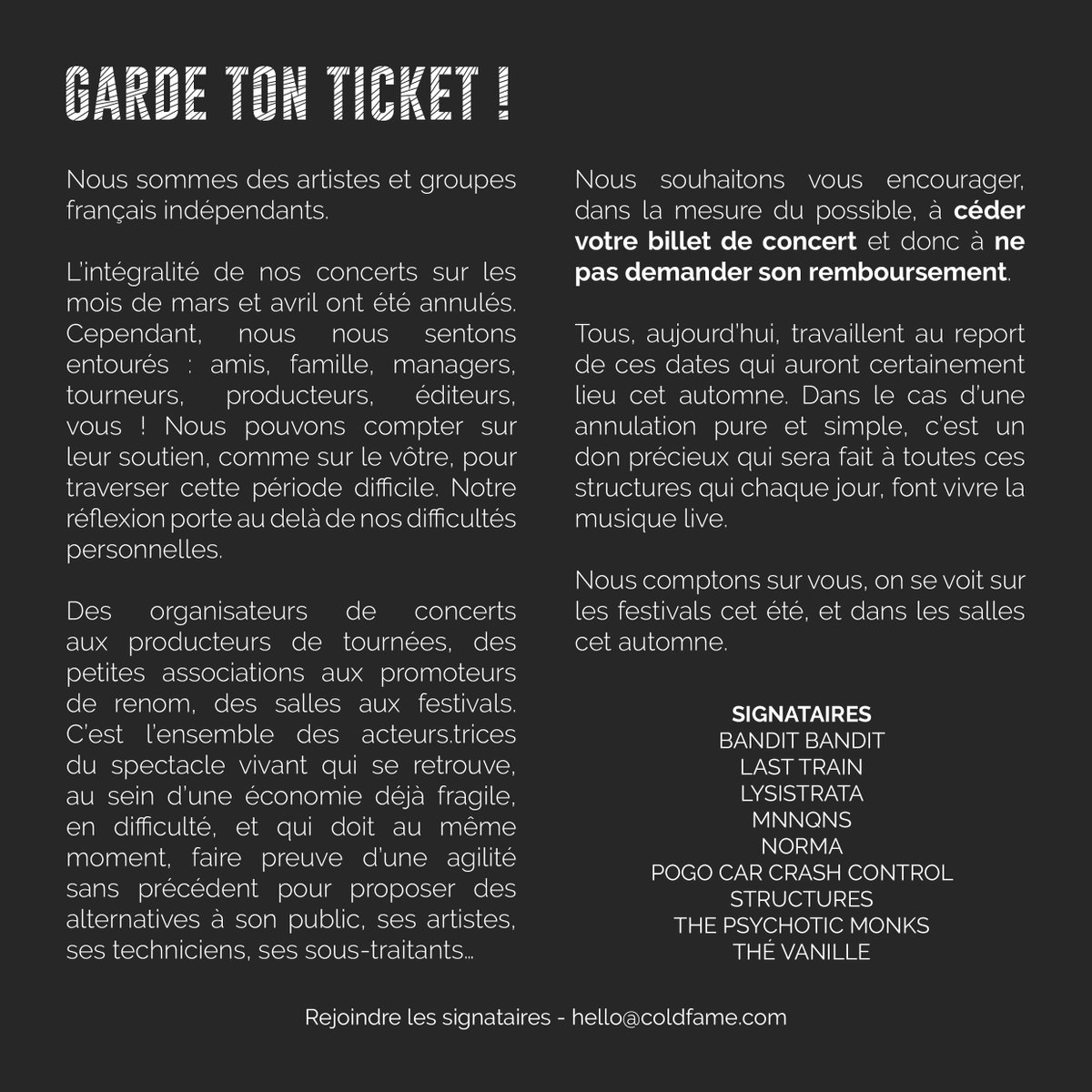 « Garde ton ticket ! »