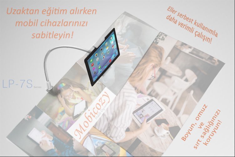 Mobicozy's tweet photo. LP-7S ile mobil cihazlarınızı sabitleyerek doğru ekran açısı ve mesafesi, eller serbest kullanım, sağlıklı bir vücut duruşu ile uzaktan eğitimde verimliliğinizi artırın. Sipariş için https://t.co/0jXyZQEzkG #uzaktaneğitim #uzaktanegitim #onlineeğitim #onlineegitim #tablettutucu https://t.co/QMkFyHb35n