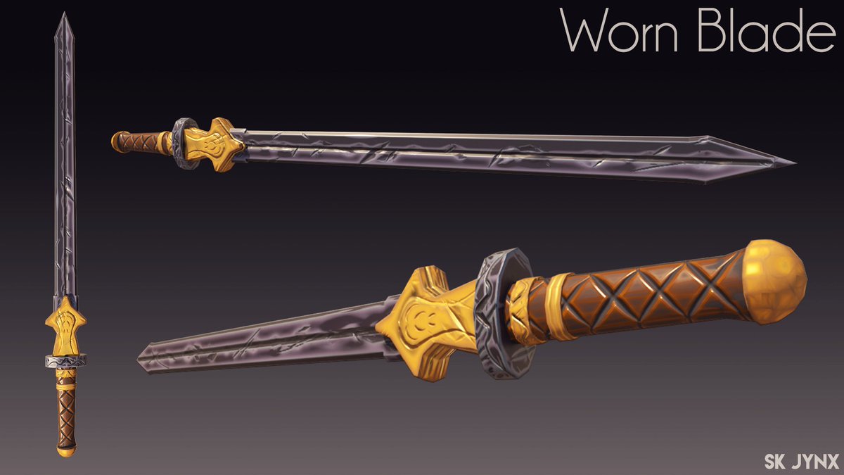 My first piece doing hand painted stylized textures! ~500 tri count sword modeled in Blender, high poly done in ZBrush, then painted in Photoshop/Substance.

I think it was a good first attempt! I'll be looking to doing more stylized models soon.

#GameDev #indiedev #3DArt 