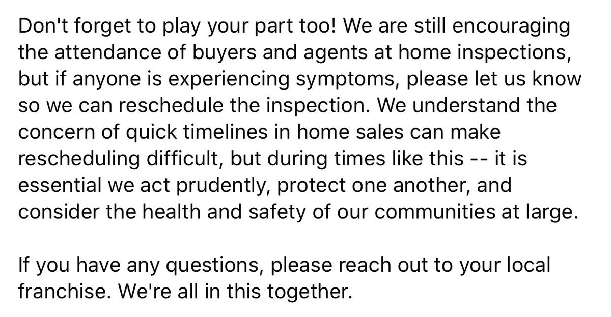 amerispec_oc's tweet photo. ❗️TO OUR CUSTOMERS IN RESPONSE TO COVID-19 #orangecounty #coronavirus #covid19 #realtorlife #amerispec #homeinspections #orangecountyrealestate #realestate #ocproperties #ochomeinspection #realtyone #landmsrkrealtors https://t.co/ZM4o4PirCE