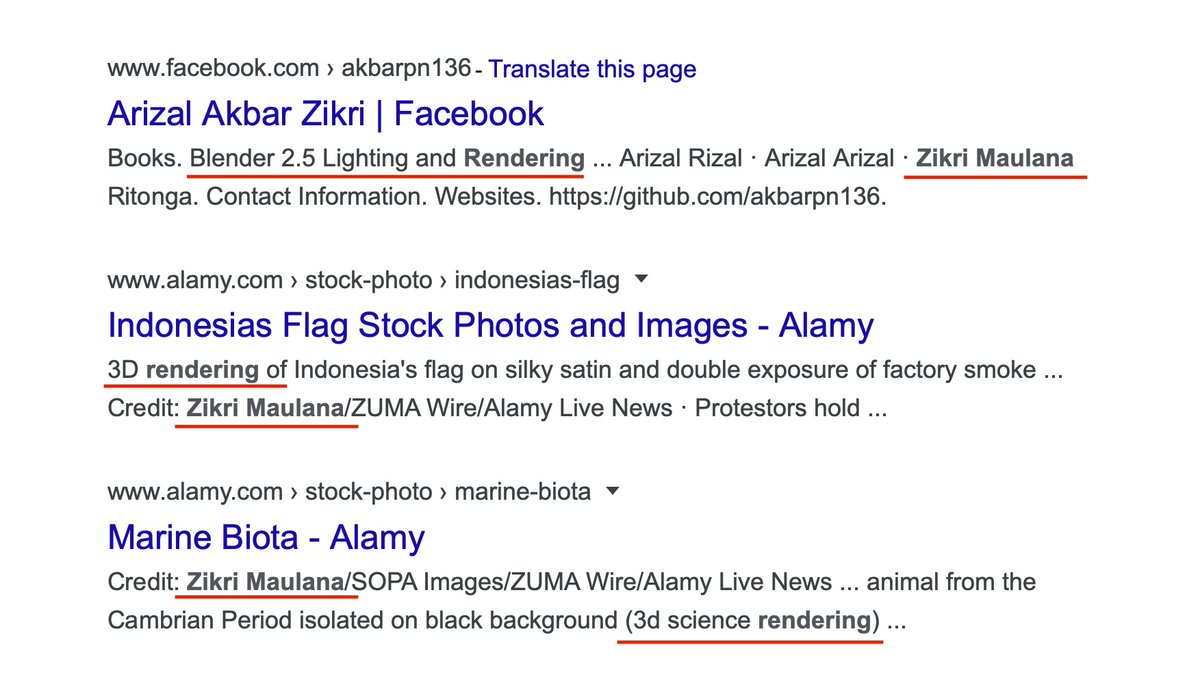 What's also remarkable to me is that *many* of the photographers associated with ZUMA Press seem to specialize in 3D imagery, more so than photography.Take this image, which appears to be a recent ZUMA Press photo by an individual named Zikri Maulana.Let's take a closer look.