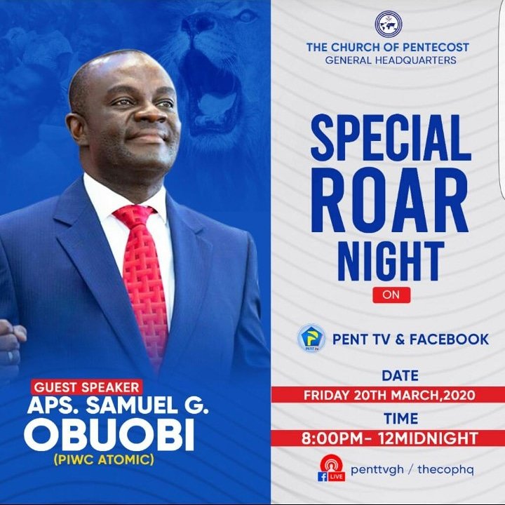 Papseubulus's tweet photo. Join us on Friday for a special #RoarNight. We shall stand in the gap for the nation. 
Its live on #PentTV and Facebook. 

Securing the walls of our nation.   
@thecophq @PentTvGh @PensaIntl https://t.co/nZL8wfCtj4