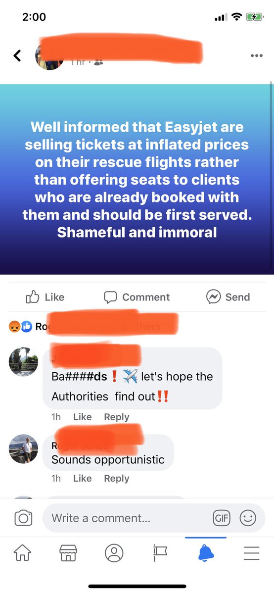 PWSoames's tweet photo. @easyJet is this true? If not please settle people’s nerves. If it is shame on you. My parents are stuck in Spain and would like to come home. Admire you to have rescue flights but not if you’re holding the seats ransom https://t.co/nK3vLKV6hc