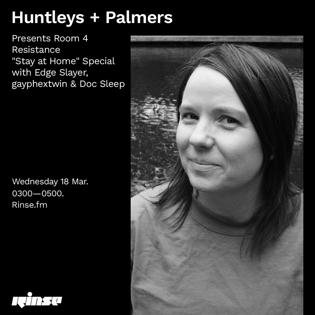 RinseFM's tweet photo. Up next at 3AM @huntleyspalmers
presents Room 4 Resistance: Stay at Home Special w/ #EdgeSlayer #gayphextwin & @djdocsleep
Lock in on https://t.co/Q0ed1kLtwe & 106.8FM
#RinseFM https://t.co/nqHbVEDZEC