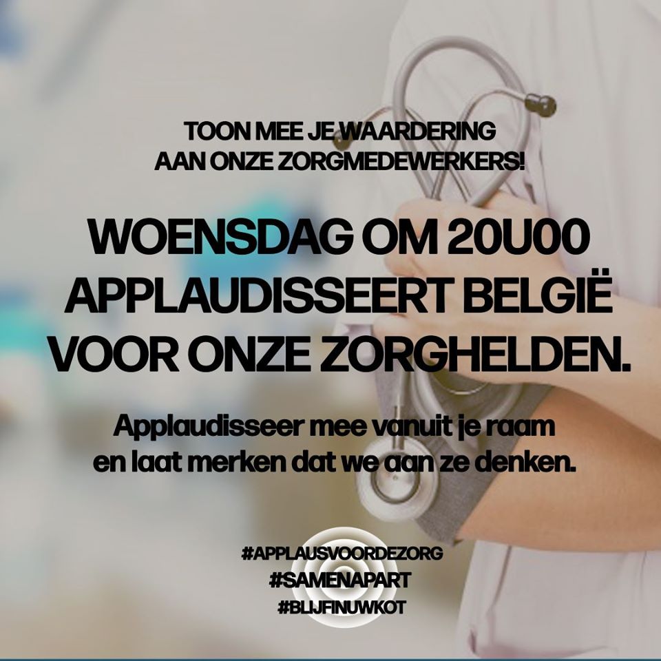 RudiVranckx's tweet photo. Wij doen vanavond mee! Jullie ook? #Applausvoordezorg #SamenApart #blijfinuwkot https://t.co/mSm43YRvDe