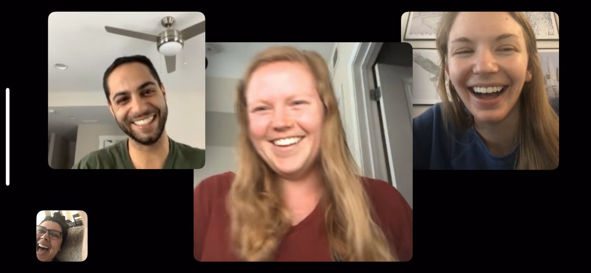 THD_Rebecca's tweet photo. Some times you have to cancel your lunch plans in favor social distancing. Fortunately, Group FaceTime exists 🧡 @thd_anna #wfh #lunchfromhome #pajamalunch #Nimaandimightbematching https://t.co/UtauYLJyo7