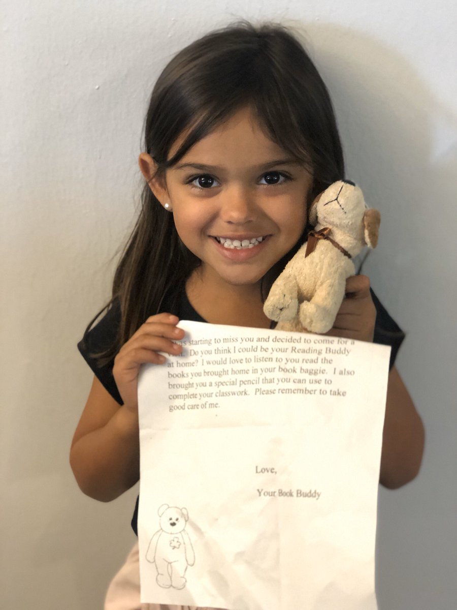 Guess what came in the mail today?!! My daughter’s reading buddy! This is the stuffed animal she‘s been reading with all year. Her 1st grade teacher decided to mail these animals to be with her Ss during this uncertain time. Thank you <a href="/vivant1212/">Vivian A</a> for making her day! #gslearning