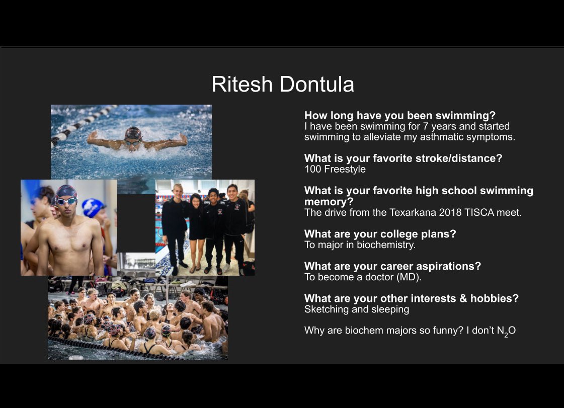 coppellswim's tweet photo. 💦Senior Spotlight #13 Ritesh Dontula 📣Congratulations &amp; thank you for years of dedication and successful hard work. Good luck and great success for a bright future💫 @CoppellSports1 @SidekickSports @MariekeCoach @Coppellisd @envirodog @CHS_9 @NewTechCoppell @CoppellHigh https://t.co/fqKhgt3GtX