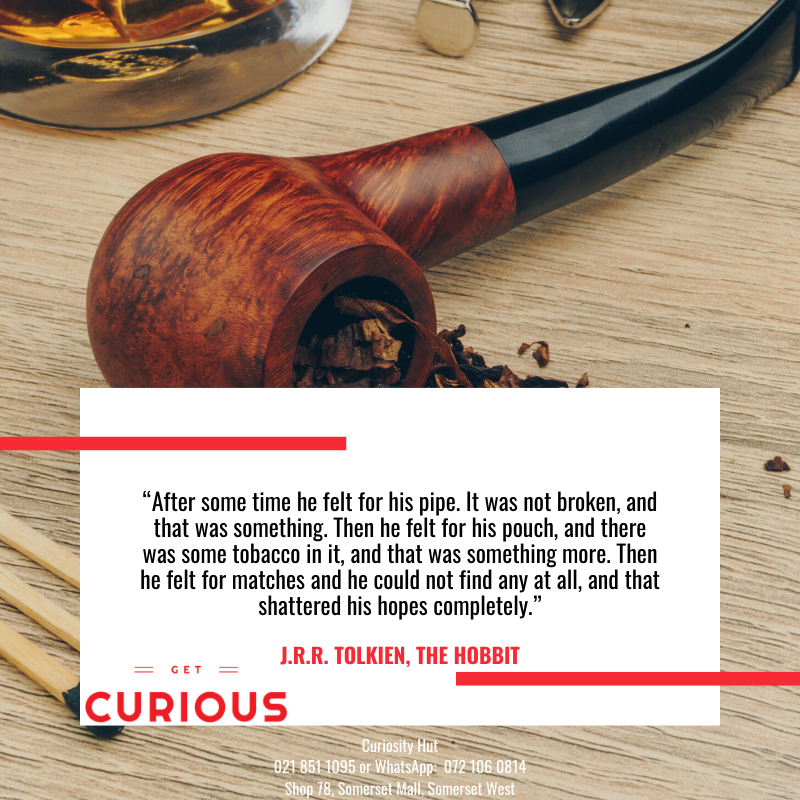 curiosityhut's tweet photo. “After some time he felt for his pipe. It was not broken, and that was something. Then he felt for his pouch, and there was some tobacco in it, and that was something more.”  

#getcurious  #curiosityhut #somersetwest #somersetmall https://t.co/M9Iw3cKIAv