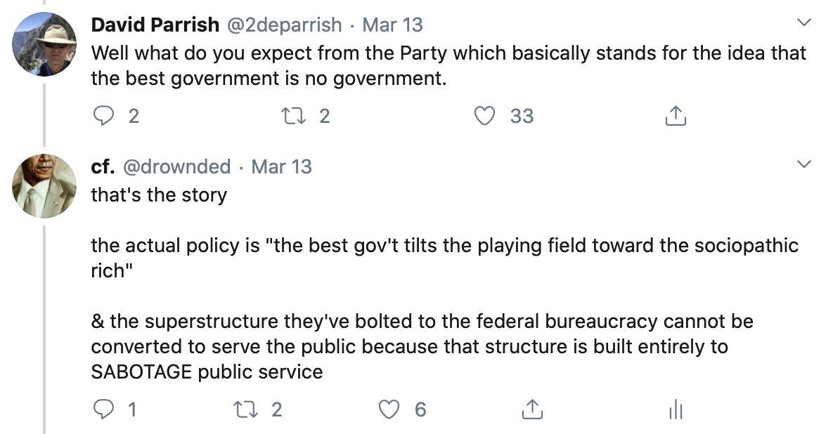 people in my head are asking why i'd prefer  @senwarren to  @joebiden or  @sensanders when that's obviousi'd trust either's *team* but what each personally brings to planning table is lessi mean, not bottom of barrel, or leaking from bottom of the barrel he personally corroded…