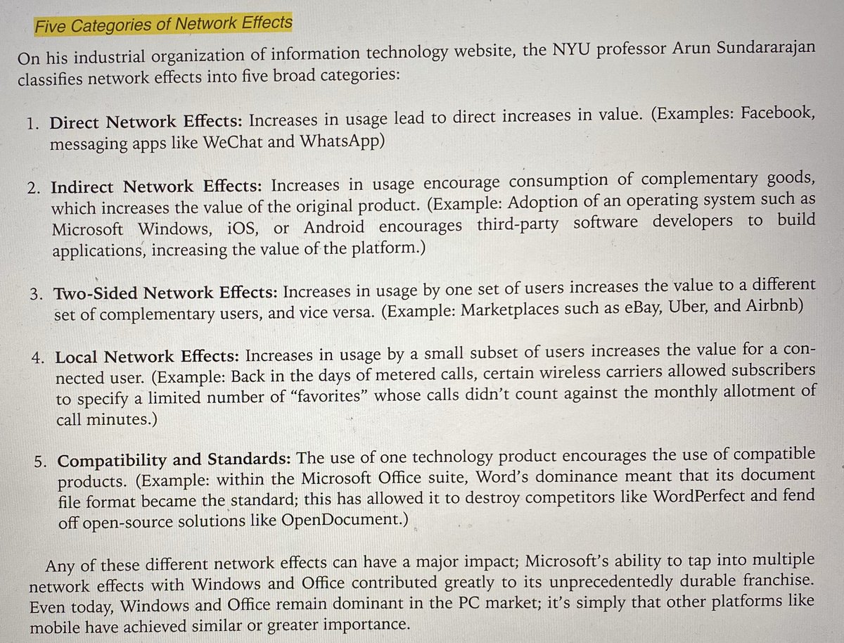 FIVE CATEGORIES OF NETWORK EFFECTS