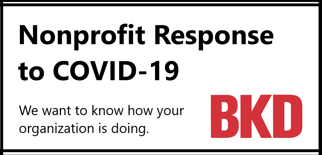 Dan_Prater's tweet photo. How is this worldwide crisis impacting you and your work? @BKDNFP is conducting a survey to find out how #nonprofitorganizations are impacted and responding. Please take this brief survey and share with nonprofit/charitable colleagues. @BKDLLP @BKDHC 
https://t.co/buSPg1Xt6z https://t.co/OwZRMH0YDJ
