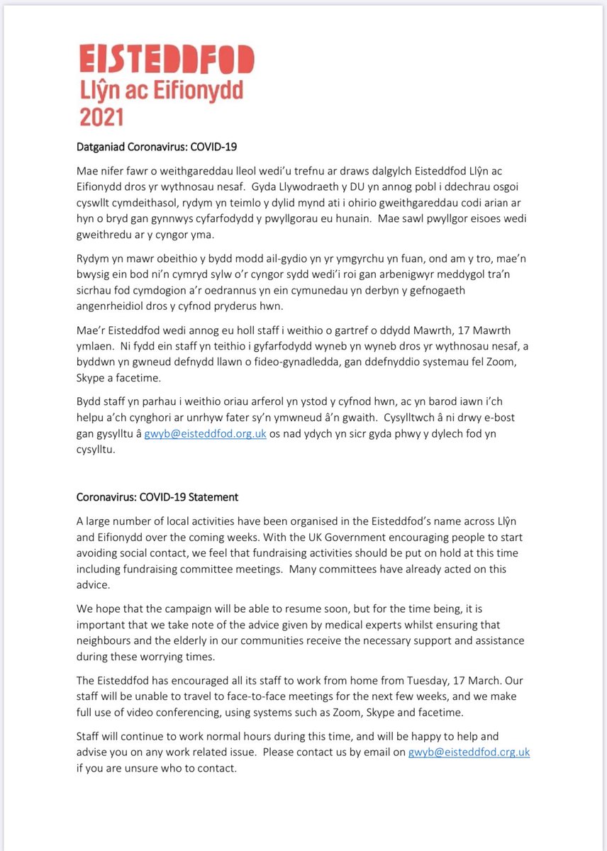 Datganiad gan <a href="/eisteddfod/">eisteddfod</a> ⬇️⬇️⬇️