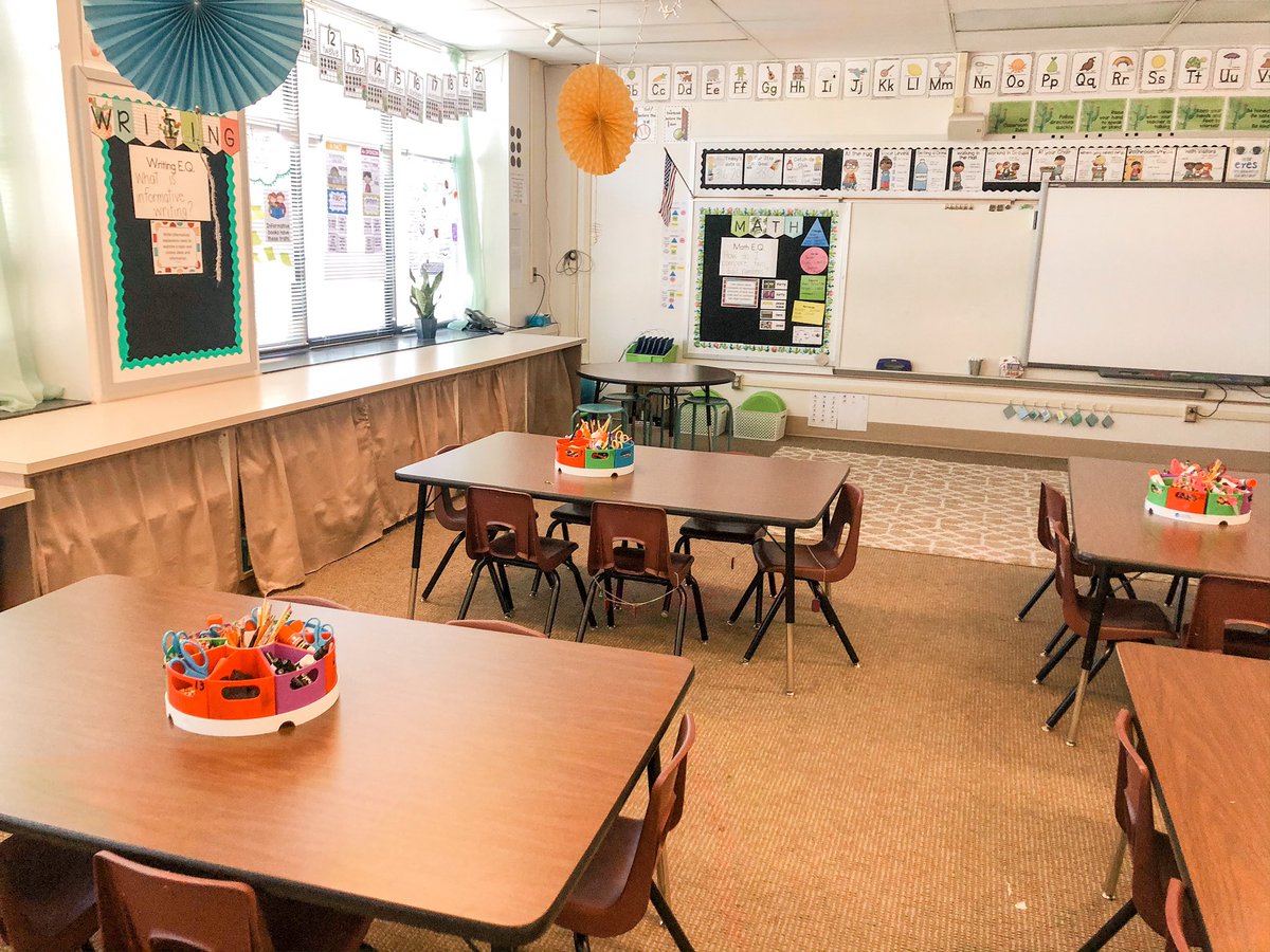 lmerbz's tweet photo. This is how I left my classroom… How did you leave yours? #covid19 #clearedcounters https://t.co/mxDqM5xlTt