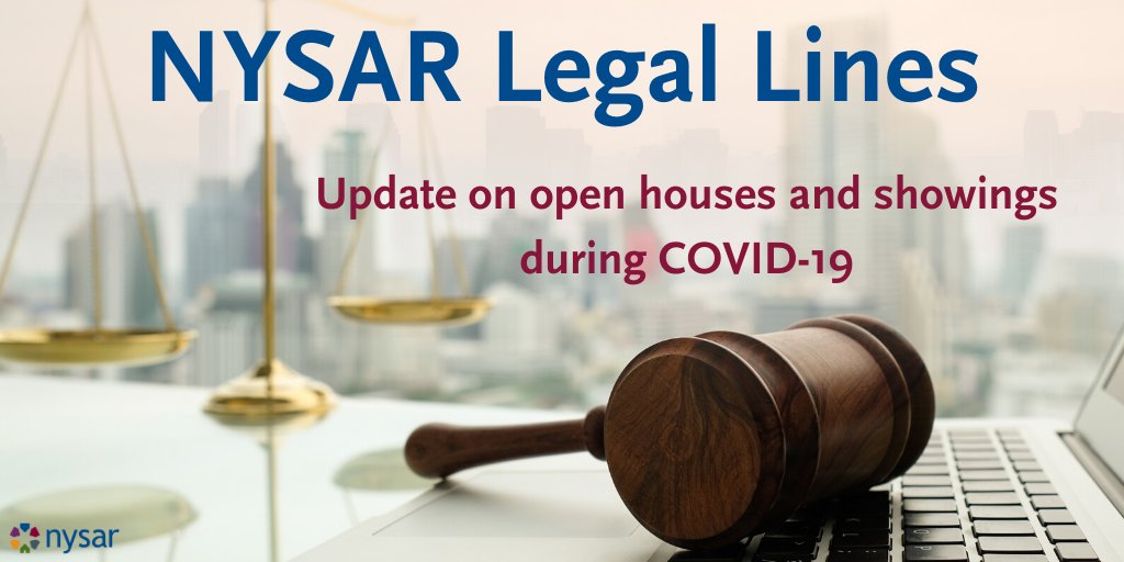 NYSAR_News's tweet photo. NYSAR has received calls from members inquiring about whether NYSAR has the authority to ban open houses and/or in-person showings during COVID-19 and what rights an owner may have in refusing or limiting showings.

Read more at https://t.co/N9Xgt3u7Xf. https://t.co/wbfBFERoBP