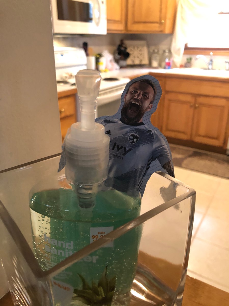 Sam_Chlebicki's tweet photo. Johnny Russell says to sanitize!!! @SportingKC #johnnyrussell https://t.co/rYn0TTgXUP