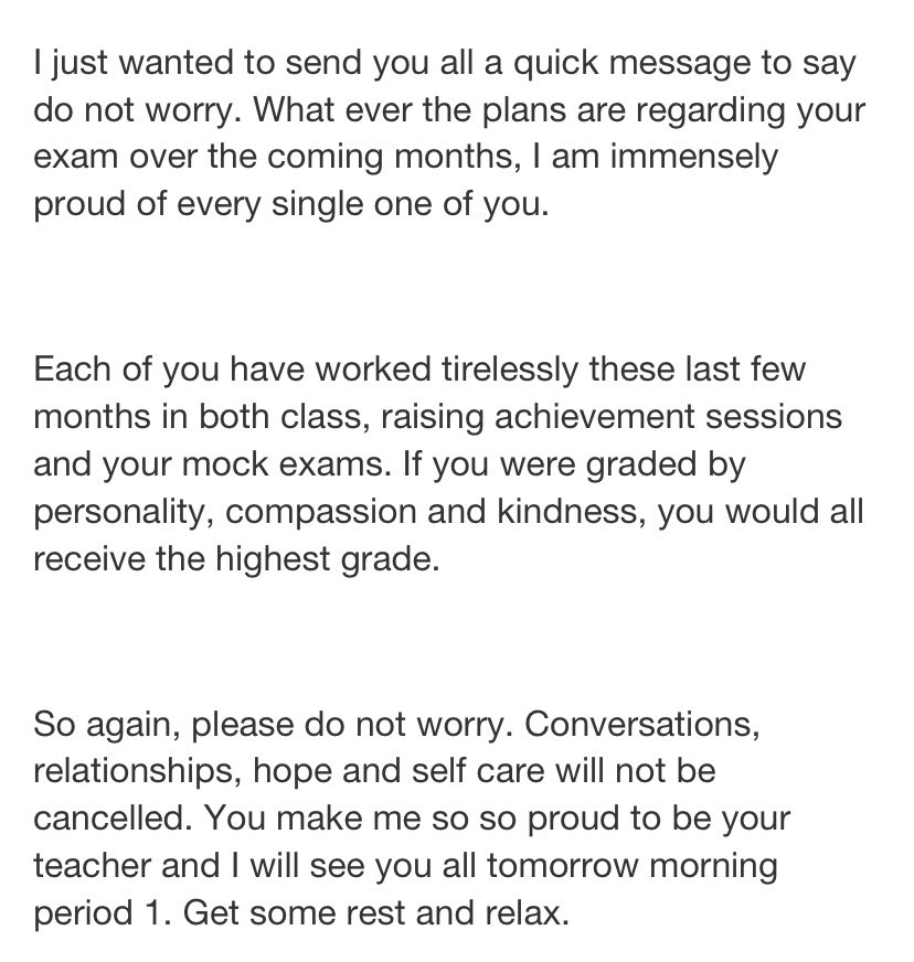 MissGallagherRE's tweet photo. A little message left on Show My Homework for my year 11 students. Each one of you make me so so proud. Your persistent hard work in class, raising achievement and mock exams and is the reason you are were your at today. Be proud, keep calm and persevere ❤️ https://t.co/s3YBwRungJ