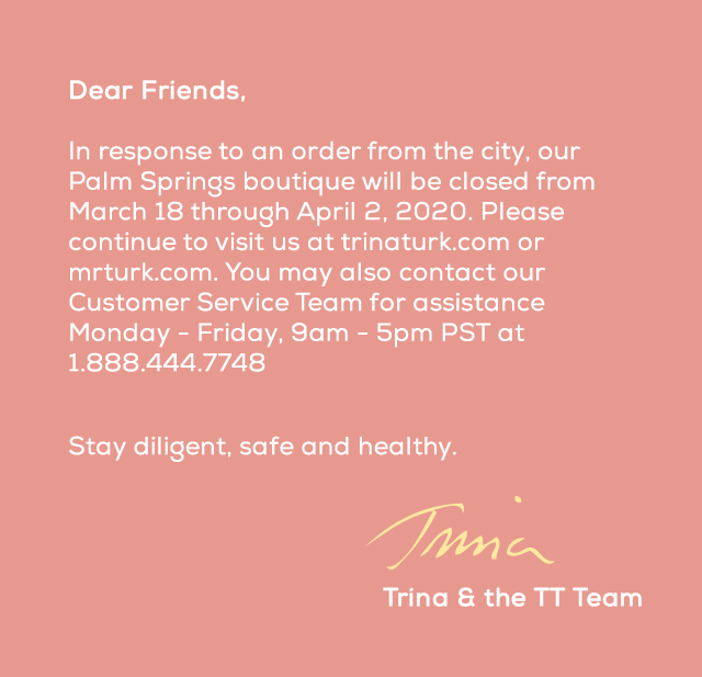 ** UPDATE regarding our Palm Springs boutique. As we receive new information, we are reacting accordingly to keep everyone safe. 💙