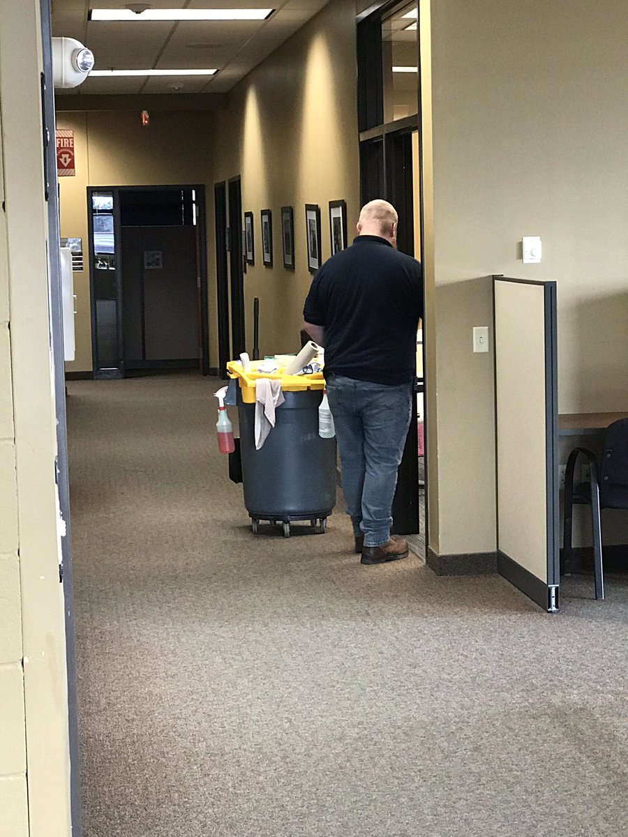 ISD728's tweet photo. Our unsung heroes. Thank you, CUSTODIANS, for being on the front lines of this thing. #728Strong #COVID19 #KeepitClean https://t.co/NK9pmlVAR8