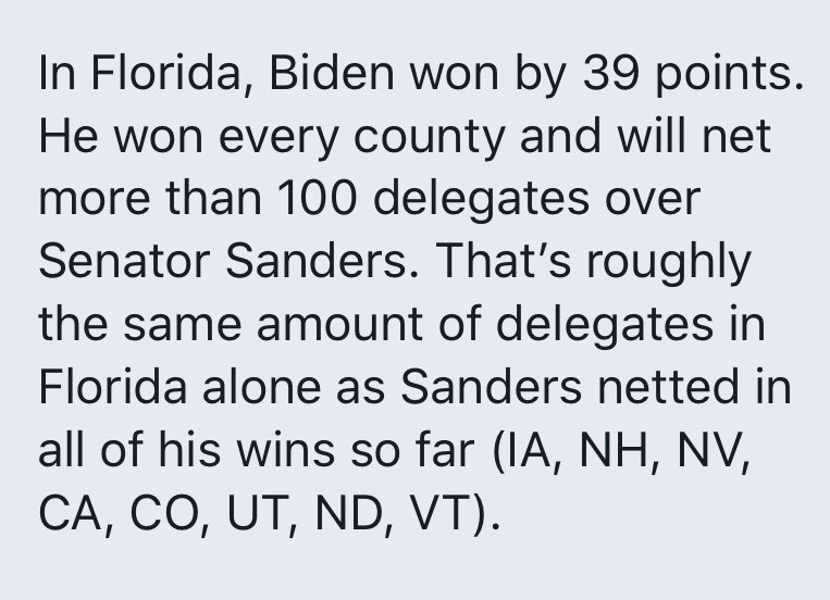 djogrolyo's tweet photo. These 3 data points/statistics/pieces of information really put Biden’s wins, and how big those wins were, into perspective.
Thank you #FloridaDemocrats #ILDemocrats #AZDemocrats
#Joementum Continues for #TeamJoe ..... https://t.co/8jHeoZyx2P