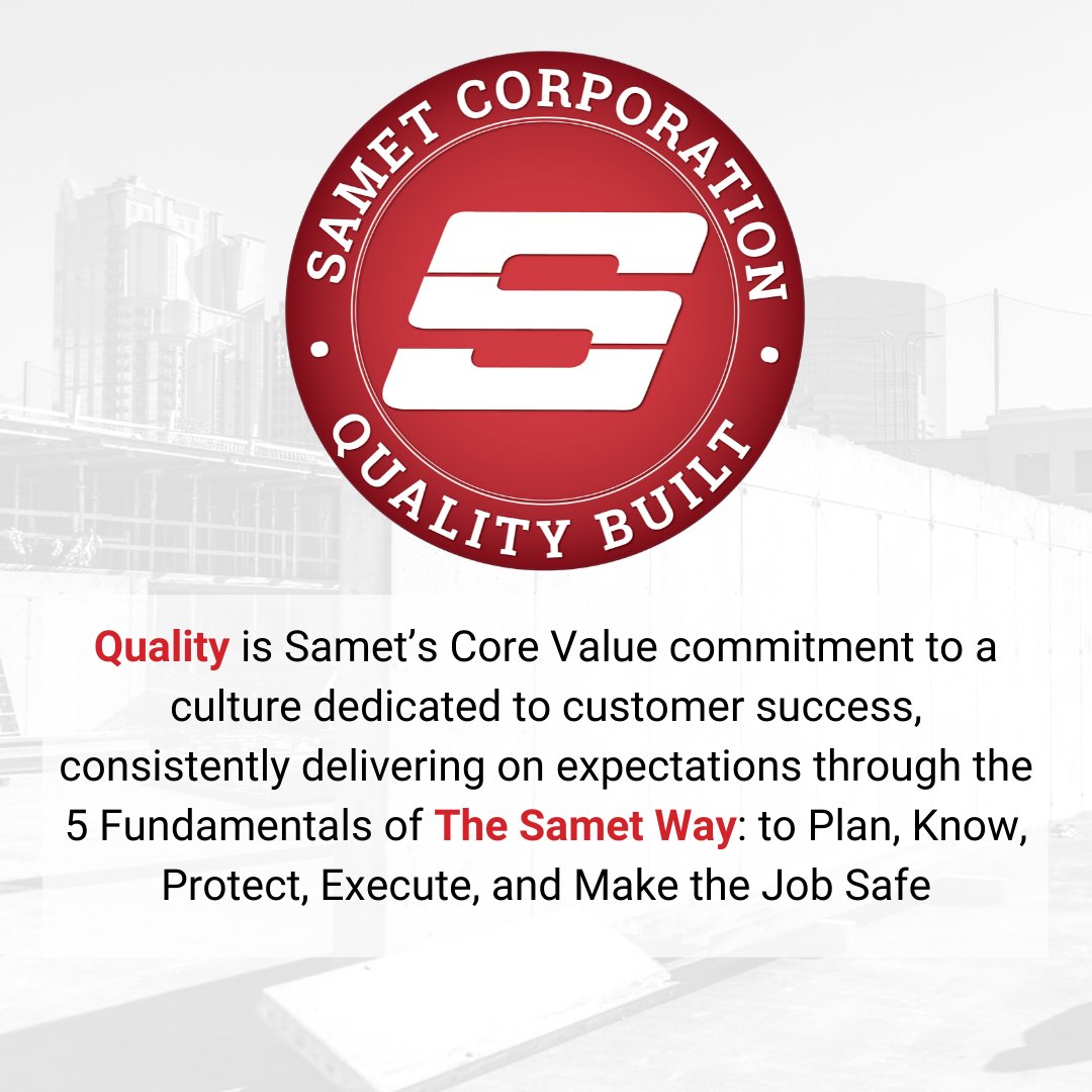 sametcorp's tweet image. To reinforce Quality as a Core Value we recognize Trade Partners and Project Teams who have shown commitment to our Quality Mission Statement. 
Associates can submit your nomination in the Procore Inspections tab by March 31st. 

#qualitybuilt #SametCorp #CoreValue