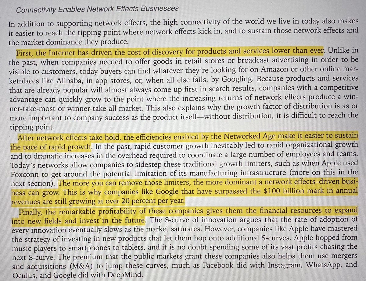 “The Internet has driven the cost of discovery for products lower than ever... the efficiencies enabled by the Network Age make it easier to sustain the pace of rapid growth... the remarkable profitability of these cos gives them the financial resources to invest in the future.”