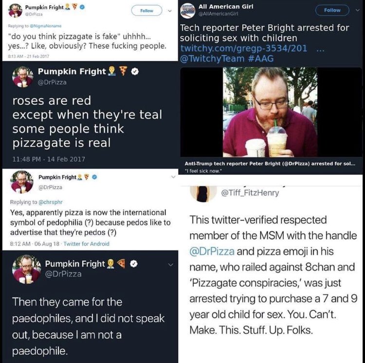 dpavlak's tweet photo. @Breaking911 I remember doctor pizza. Sick sick person https://t.co/9VkpjPsL9H
