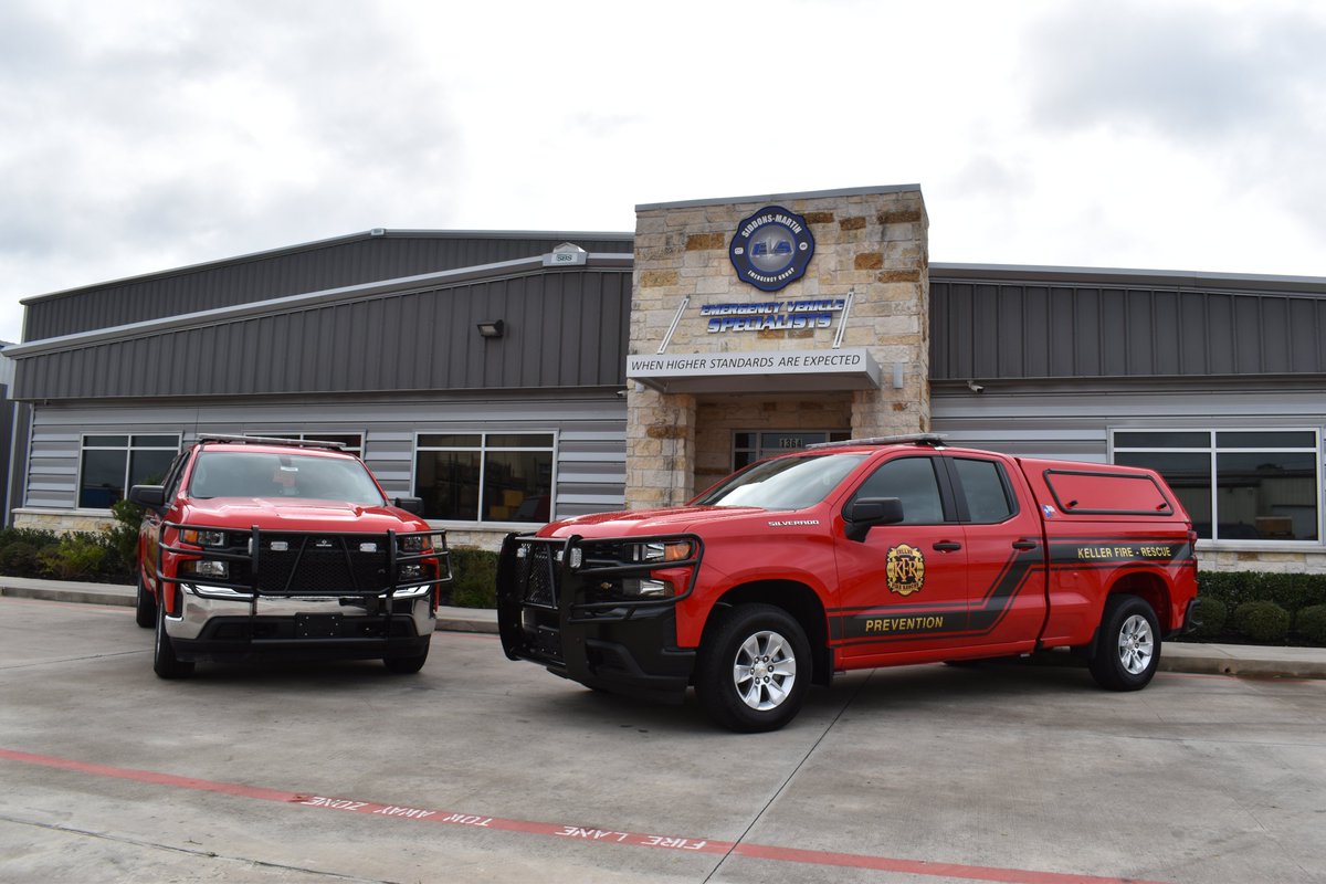 EVSpecialists's tweet photo. Our team has completed two (2) new Chevy Silverado units for the Keller Fire Department! Thank you to the Keller Fire Rescue for choosing Emergency Vehicle Specialists to upfit your new trucks! @kffa3731 #emergencyvehicle #emergencyvehicles #chevy #chevrolet #silverado #txfire https://t.co/wiZaIqa8ob