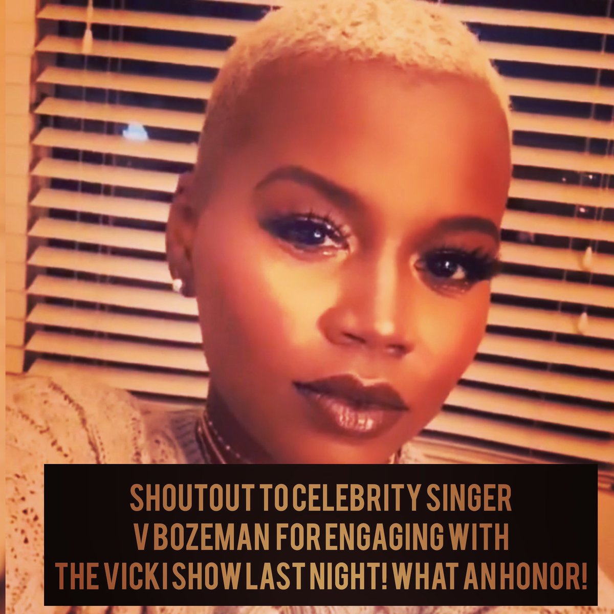 DillardVicki's tweet photo. You never know whoโs listening to you. Iโm grateful #VBozeman๐๐ฟ @ThatGirl_V tuned into #thevickishow on https://t.co/sIE3fq6t3P last night!Our Black voice matters family & weโre talking abt things that matter. #vickidillard #queenoftalk #blackvlogger #rbsinger https://t.co/upRNTNVIil