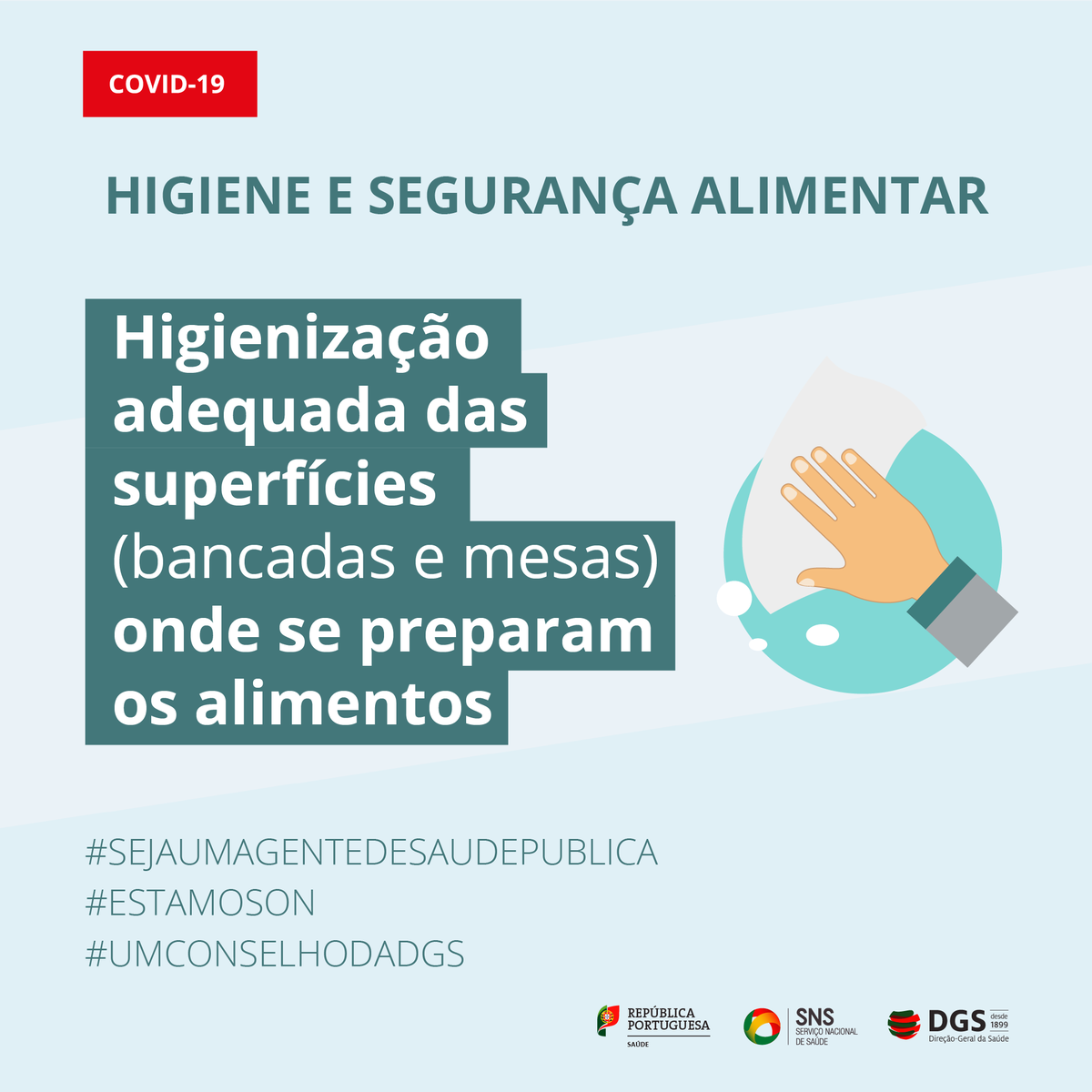 DGSaude's tweet photo. Alguns gestos simples fazem a diferença na protecção contra a COVID19. Siga as recomendações para uma alimentação em segurança.
Seja um agente da Saúde Pública.
#DGS #SNS #UmConselhodaDGS #COVID19 #EstamosOn #Sejaumagentedasaúdepública https://t.co/5G0lzXLH9U