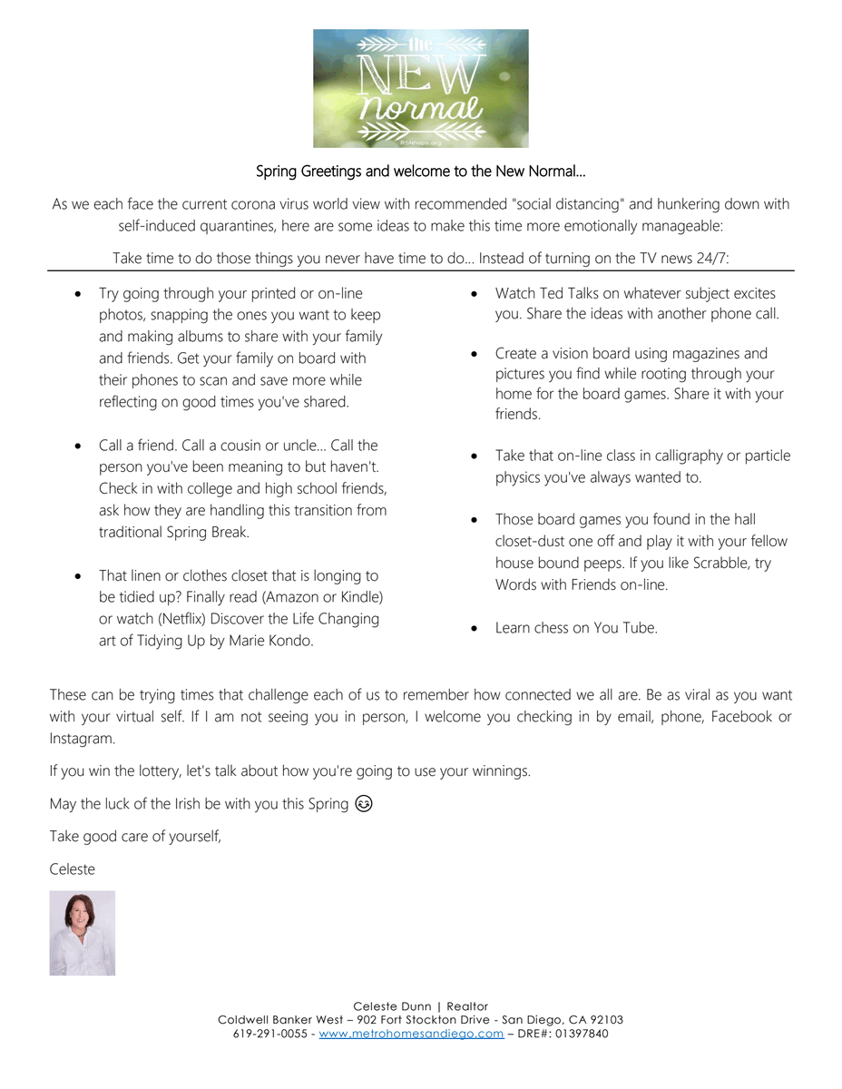 celestedunn's tweet image. Hey there!  Hope everyone is staying healthy and hunkering down at home during these trying times.  Let me know what you are doing to stay sane - Ready - Set - Go! 
#DRE#01397840 #ColdwellBankerWest #TheNewNormal #RealEstate