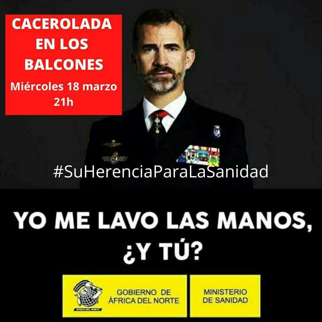 JotaUve's tweet photo. #CoronaCiao Recordad en una hora dentro de nada contra los Borbones #Cacerolada participa.
En contra de los Borbones #CaceroladaEnLosBalcones https://t.co/KIWcPVF9Qm https://t.co/CynrJSBdbk