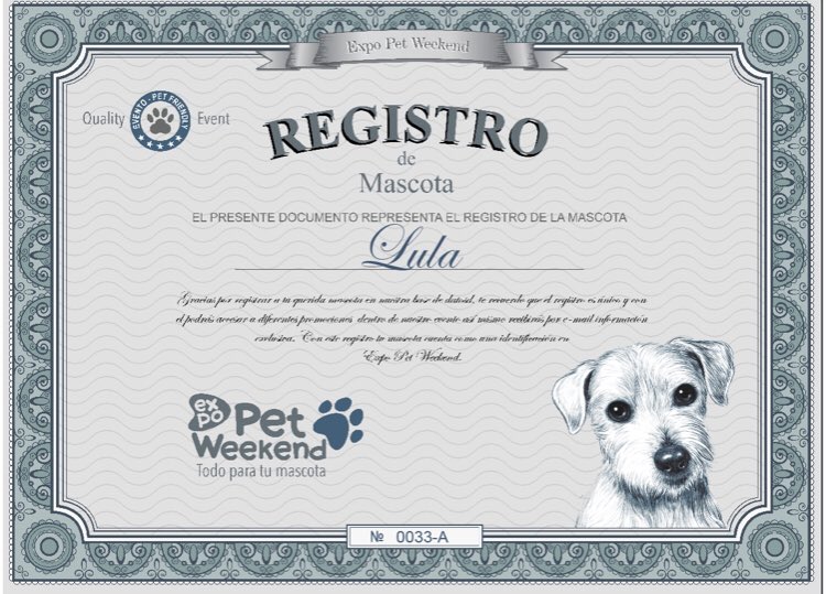 LulaGlez9's tweet photo. Ya me llegó mi Registro de Mascota!!! Gracias a Expo Pet Wekeend 2da. Edición 2020
Artículos para mascotas
16-17 Mayo / Expo Guadalajara Vive la experiencia por y para mascotas.
https://t.co/vDRLnPDfR5
#expopetweekend #expomascotas #accesoriosmascotas #petweekend https://t.co/MY3TnGFc0U