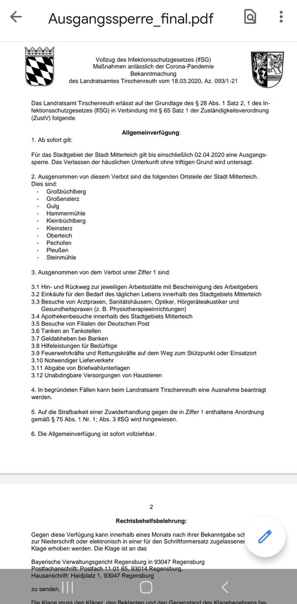 anwaltsgelaber's tweet photo. So sieht die erste bayerische #Ausgangssperre aus:

(_final.pdf 😯😅) https://t.co/6Rg3s5Bduh