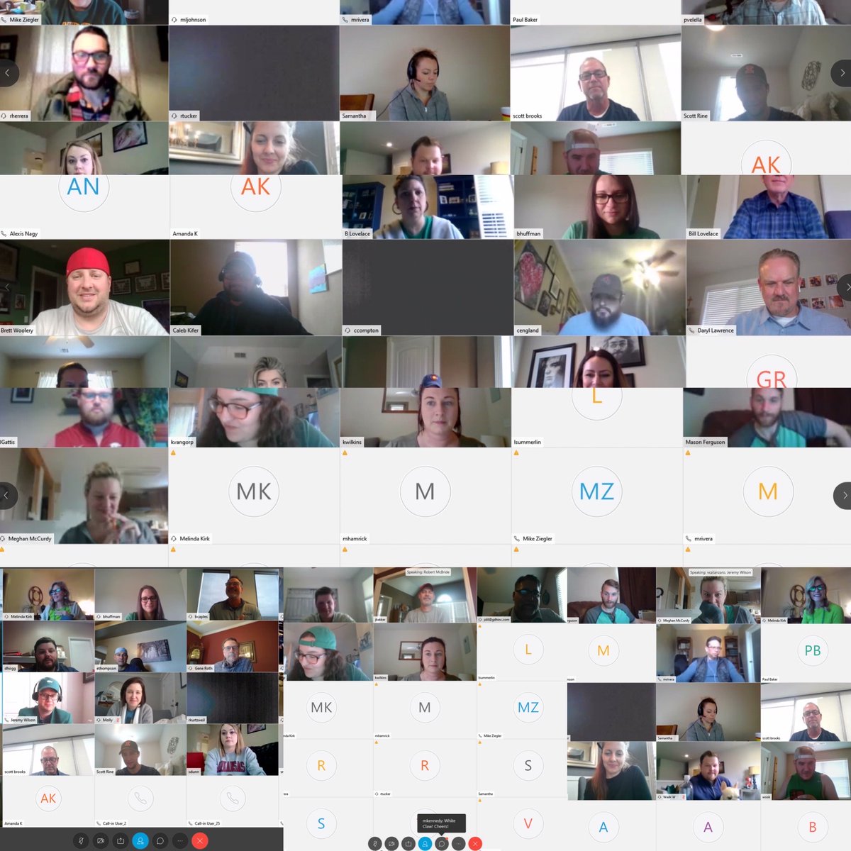 gdhinc's tweet photo. Working from home couldn't keep GDH employees from celebrating St. Patty's together yesterday! We had a company-wide virtual happy hour! Isn't technology amazing?  #StPattys2020 #GDHlife #virtualhappyhour https://t.co/Xock29cTuw