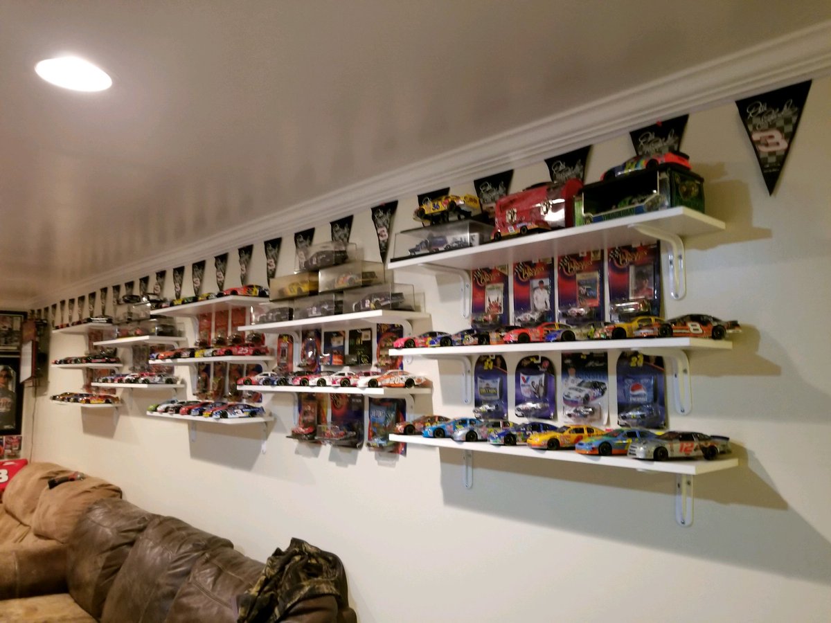 rogerhammoor's tweet photo. @NASCARonNBC @NASCAR @DaleJr this is just one room of my collection my dale jr autograph final ride car and his born on date raced die cast are my two favorite probably https://t.co/fzzIzVdCdG