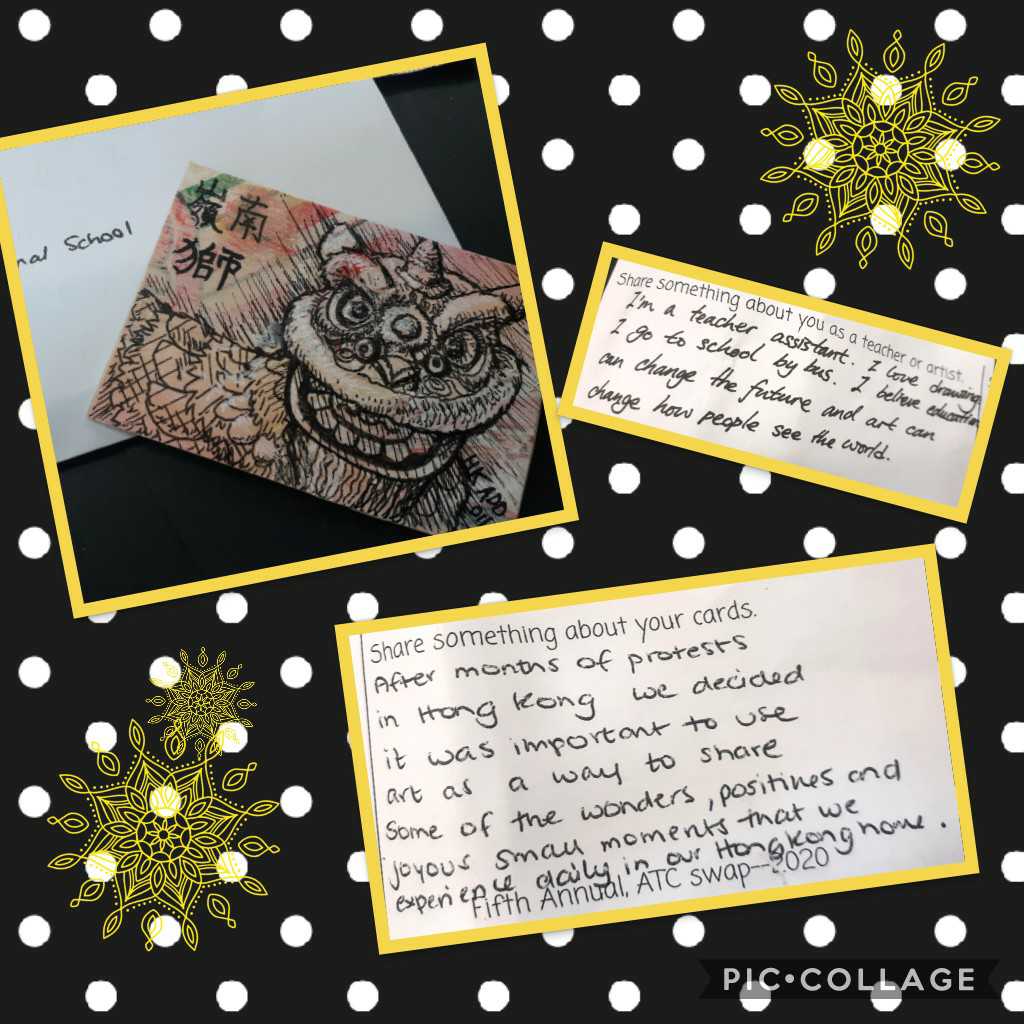Teachers get to trade too....so much fun!  I love the insights that are written inside...well said Mr. Rocky Woo.  <a href="/PESDragons/">Pepperell Elementary</a> <a href="/teripendley/">Sa$quatch</a> @fcsarts.  Huge shoutout to <a href="/MiniMatisse/">Nic Hahn (she/her)</a> for making this happen every year!