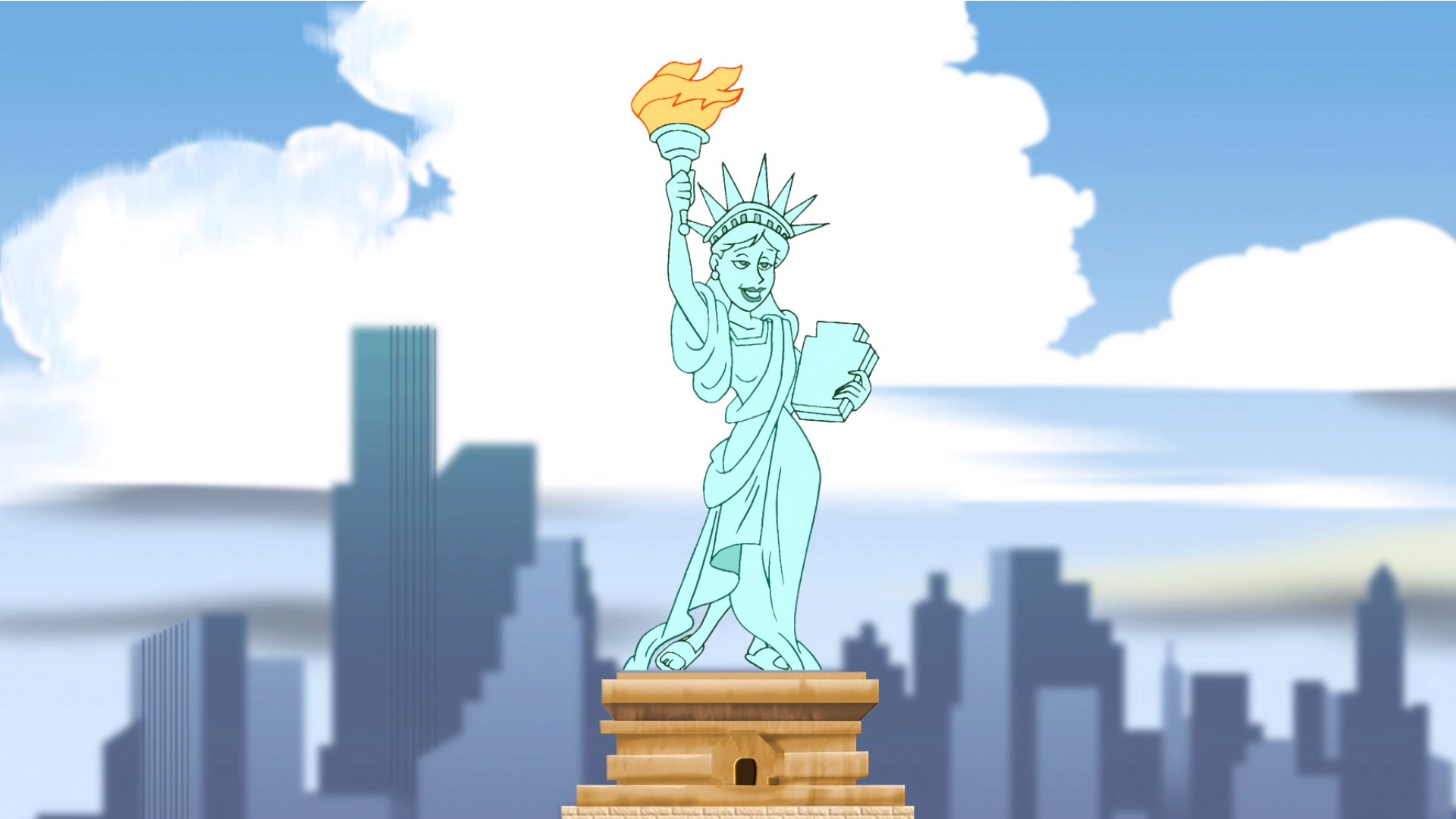 “Screenshots of the Statue of Liberty from Tom and Jerry: The Fast and the ...
