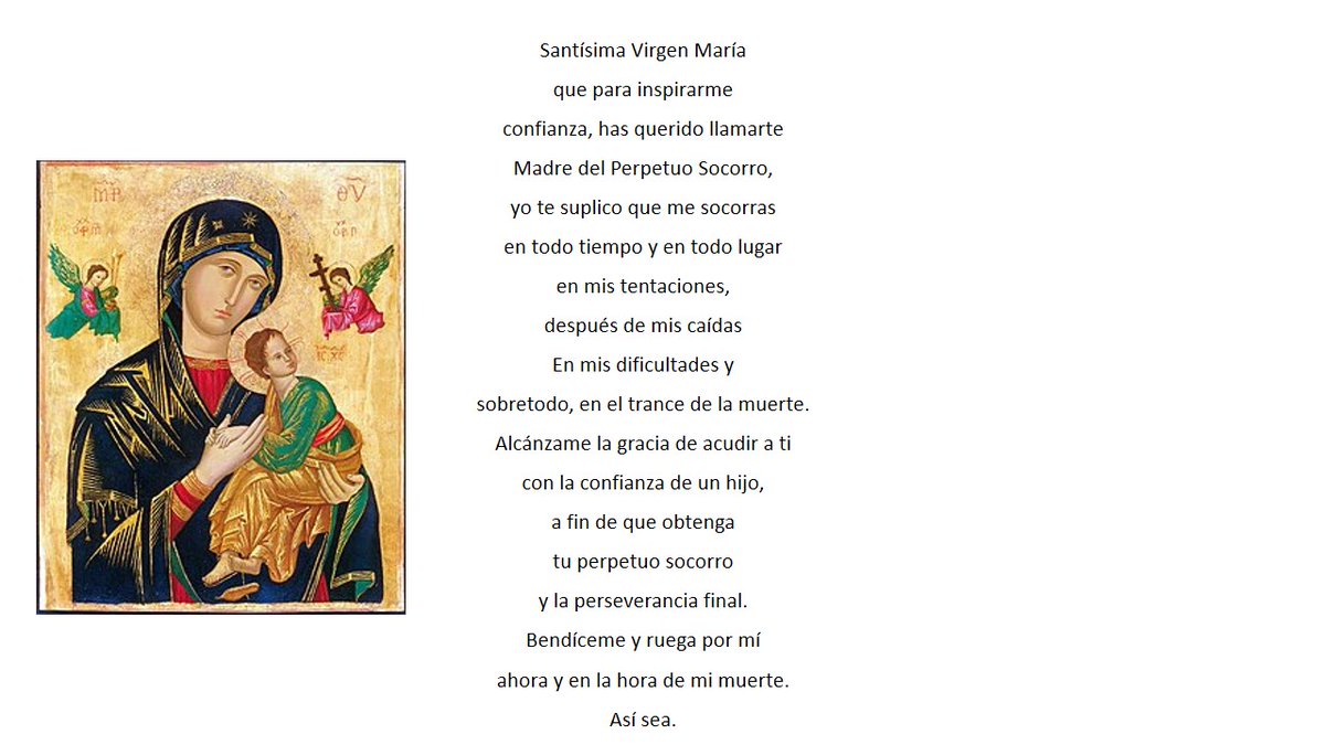 En estos difíciles momentos que pasamos, pidamos con FE el Socorro a #NuestraVirgenDelPerpetuoSocorro que nos proteja de la enfermedad, nos cuide de todo mal y nos mantenga en oración por la salud en todo el mundo.
#OremosConFe
#FeCatolica
#DevocionMariana
#RecemosElSantoRosario